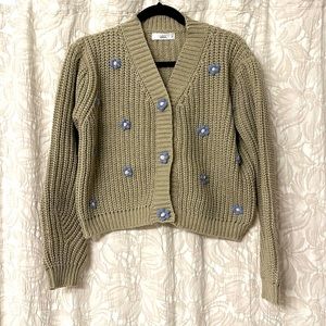 NEW talulah floral embroidered sweater L